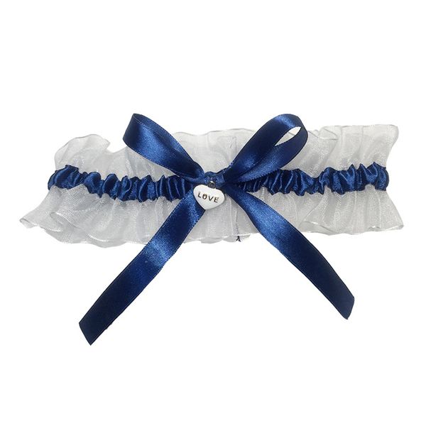 Giarrettiere da sposa sexy da donna ragazza pizzo blu scuro floreale bowknot matrimonio cosplay set giarrettiera per gambe reggicalze