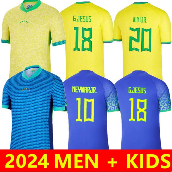 2024 Camiseta de futbol PAQUETA COUTINHO BRAZILS футбольная майка МУЖСКИЕ ДЕТИ 24 25 бразильские майки MARQUINHOS VINI JR ANTONY SILVA DANI ALVES футбольная рубашка