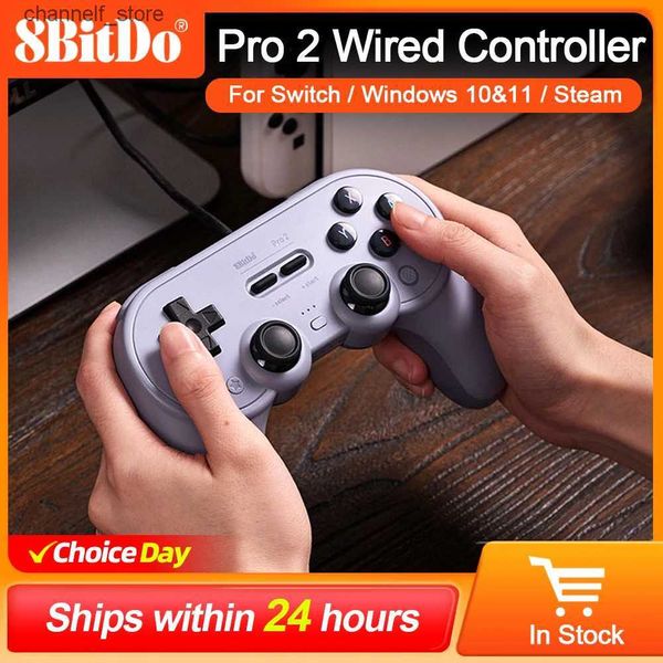 Game Controllers Joysticks 8bitdo Pro 2 Wired Gamepad для Nintendo Switch ПК Gamepad Retropie Raspberry Pi Software Регулируемые волосы Triggersy240322