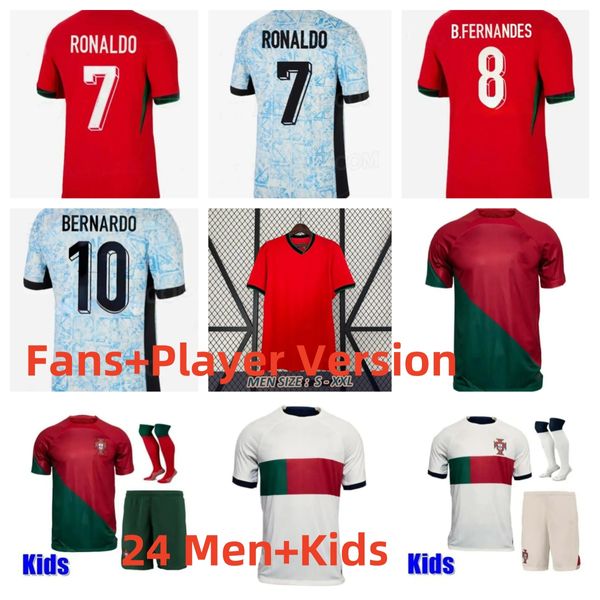 EURO24 25 Portuguesa Portugal Soccer Jerseys Ruben Ronaldo Portugieser português 2024 Homens de futebol e fãs de jogadores infantis Kits de camisa Kits Child World Cop Team