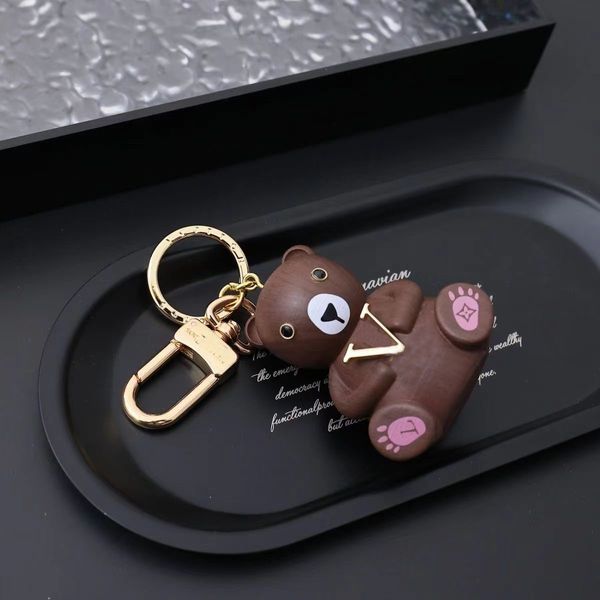 L und V Schlüsselanhänger Zubehör Teddybär Sandelholz Auto Schlüsselanhänger Ring Schmuck Damen Herren Mode Tier Tasche Ornamente Anhänger Anhänger Geschenke