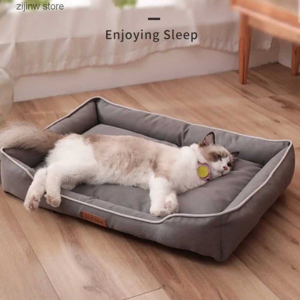 Canis canetas colchão de gato quadrado cama de cachorro sofá cama quente cama de animal de estimação pequeno e médio tamanho cama de cachorro gato almofada de dormir acessórios y240322
