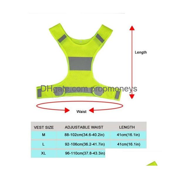 Gilet Visibilità Gilet riflettente Sicurezza esterna Ciclismo Lavoro notturno Corsa Abbigliamento sportivo Abbigliamento per la casa 200 pezzi Consegna di goccia Bambino K Dh7Yg