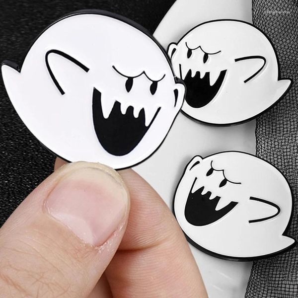 Broches de desenho animado branco fantasma esmaltado, boo, mochila de metal, camisa, lapela, emblema, enfeites para crianças, dia das bruxas, joias punk