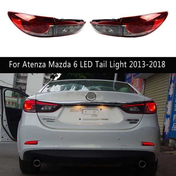 Lâmpada traseira streamer indicador de sinal de volta freio reverso estacionamento luzes running para atenza mazda 6 led luz traseira 13-18 montagem da luz traseira