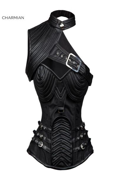 Corsetto gotico vintage Corsetto Steampunk Abbigliamento donna Armatura Bustier con spalla Bolero Corsetto disossato in acciaio6704319