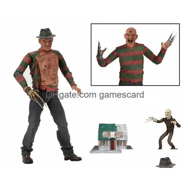 Figuras de brinquedo de ação Neca Freddy Krueger Figura Colecionável Modelo Halloween Christina Horror Decoração Presente Mover T230810 Drop Delivery Dhlxy