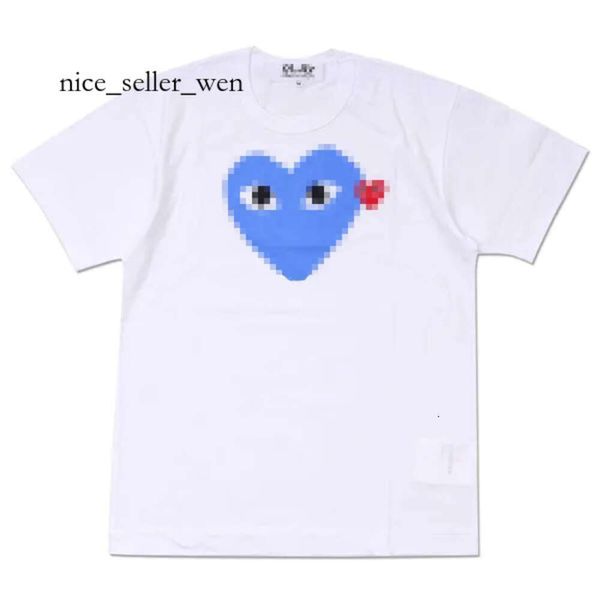 Designer Tee Men's Camisetas CDG Com Des Garcons Little Red Heart Play Camiseta Branco Mens Médio Tee RN1W 805