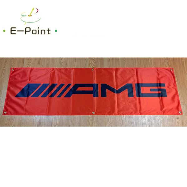 Acessórios 130gsm 150d Material AMG Car Banner Vermelho de 1,5ft*5ft (45*150cm) Tamanho para a bandeira da casa Decoração externa interior YHX133