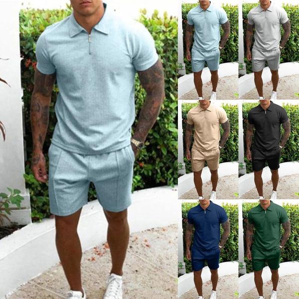 Herren-Trainingsanzüge, Sommer, atmungsaktiv, zweiteilig, Volumen, T-Shirt, Shorts, Set, Chicken Suite, Hosenanzug mit langer Jacke