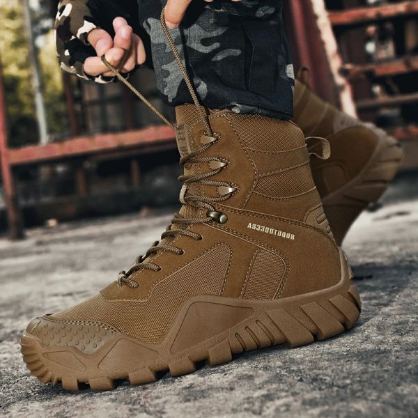 Scarpe stivali tattici uomini stivali militari camuffagi uomini stivali dell'esercito uomini comodi calzature da caccia all'aperto usura nuovi arrivi resistenti