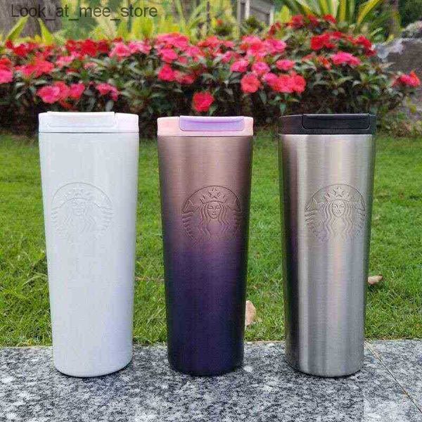 Canecas Drinkware Tampa 16 OZ IC Starbucks Designs Thermos Vácuo Água portátil Copo de aço inoxidável de viagem Carro de flor de cerejeira Café H1102 Q240322