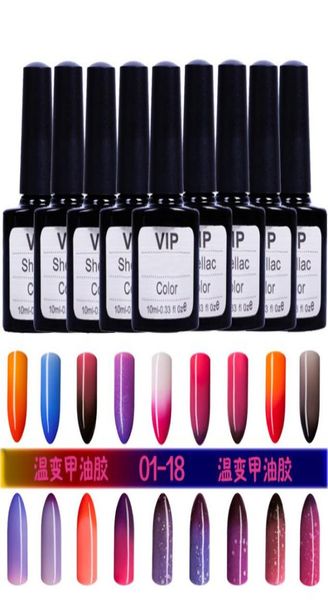 Whole36 Colors Choices UVampLED Soak Off Nail Gel Polish Cambiamento di temperatura Colori 10ml Nails Gel LacquerHTTC369530903