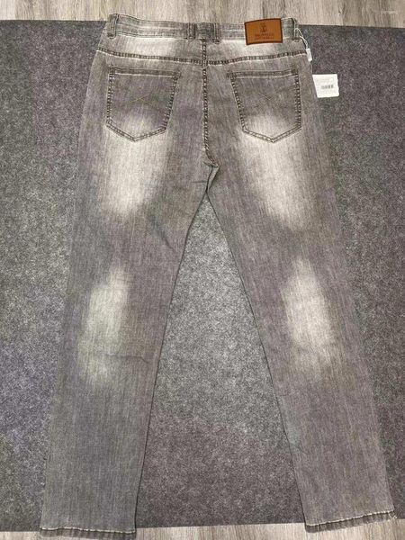 Herren Jeans Herren 2024 Elastisch Mode Größe 29-40 Gerade Lange Slim Fit Füße Hosen Maßgeschneidertes Lederetikett Italienischer Löwe