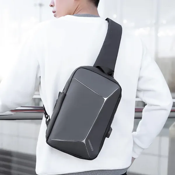 Borsa antifurto MenShoulder 2024 Borsa a tracolla multifunzione da uomo con tracolla USB Messenger per uomo