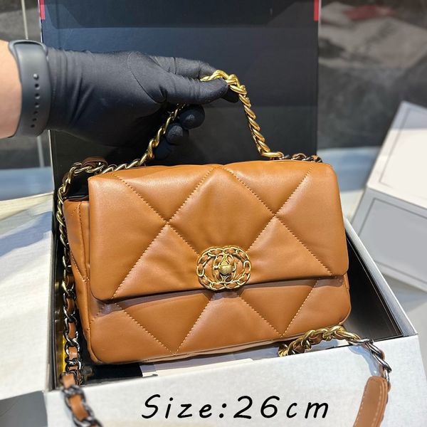 Küçük Crossbody Pembe Çanta Omuz Çanta Çantası Lüks Cüzdanlar Siyah Çantalar CC 19BAG Klasik Model 21 veya 26cm Boyut Altın Zincir Yaz Hediyeleri Eğlence, Gezi Kadın Çantalar