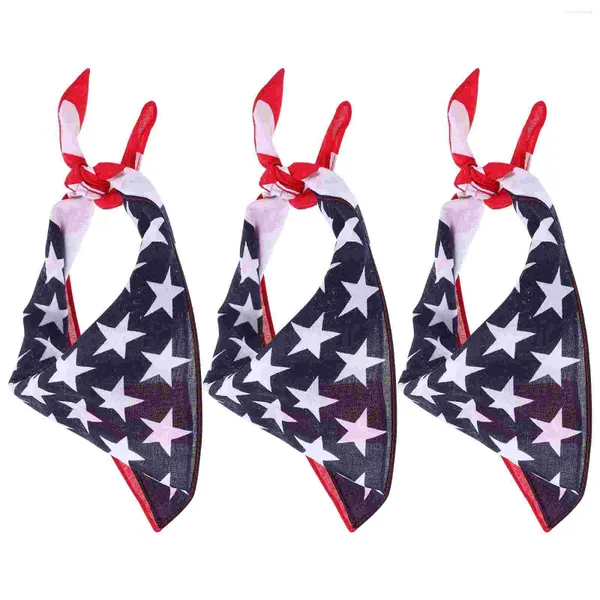 Bandanas 3 PCs Bandas de cabeça elegantes para mulheres criativas de cocar de bandeira americana lenço na cabeça do lenço drcor use multifunction