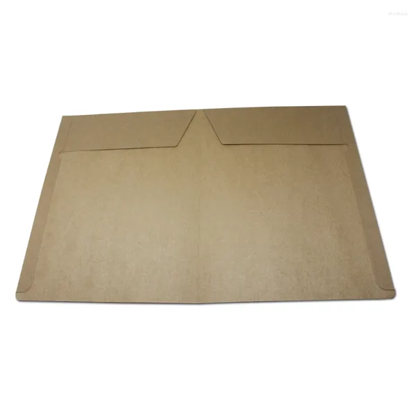 Borse portaoggetti 80 pezzi all'ingrosso Marrone A4 Cartella file di documenti Clip Imballaggio di carta Kraft per articoli per ufficio scolastico 23,5x31 cm 337 g