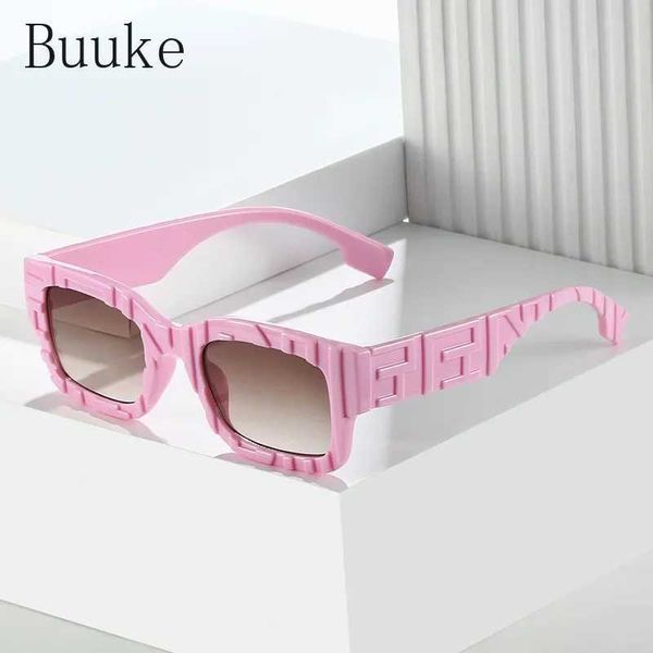 Óculos de sol marca de luxo designer quadrado óculos de sol nova tendência feminina punk personalizado lentes de contato das mulheres j240322