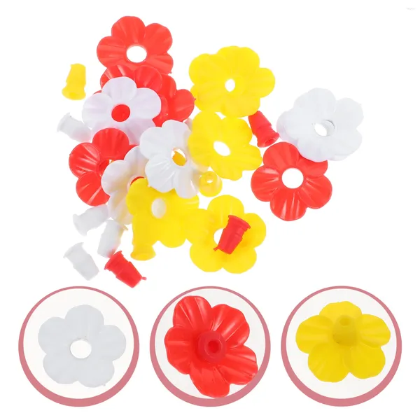 Altre forniture per uccelli 15 pezzi a forma di fiore colibrì che nutre fiori mangiatoia per finestre asta portabandiera a forma di plastica