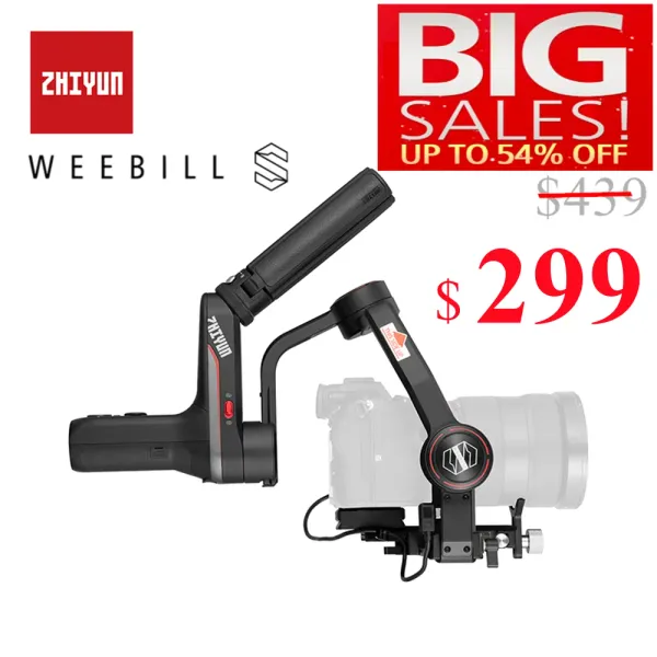 Teste Zhiyun Weebill S Stabilizzatore cardanico a 3 assi per fotocamere Mirrorless e DSLR come Sony A7M3 Nikon D850 Z7 Motore migliorato al 300%