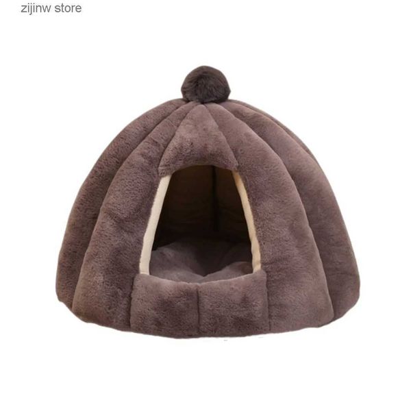 Cucce per cani Simpatico animale domestico Cat House Cuccia per cani Tappetino caldo morbido rimovibile Cuccia nido per animali domestici Tipi di cestini per animali Divertenti Casa di zucca di frutta per cani di piccola taglia Y240322