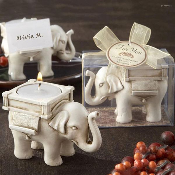 Castiçais de resina vintage castiçal animal pássaro elefante estátua titular chá luz para casamento decoração de casa presente