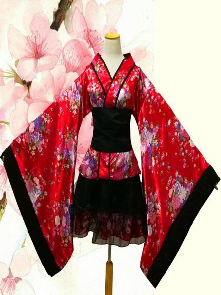 Traje tradicional japonês Halloween Anime Cosplay Uniforme Mulheres Lolita Maid Dress Roupa de festa temática Sexy Sakura Kimono Fantasia 7351326
