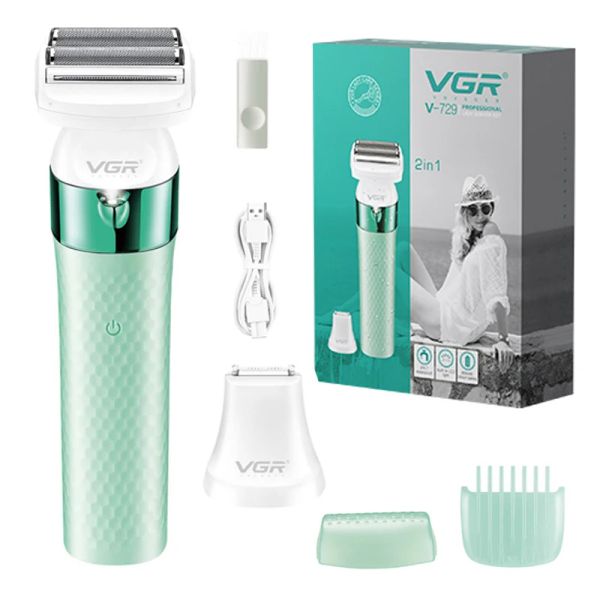 CLIPPERS ORIGINAL VGR Women Women Electric Shaver Razor Public Worn Wet Dry Lady Bikini Trimmer Removedor de cabelo Underxas recarregáveis