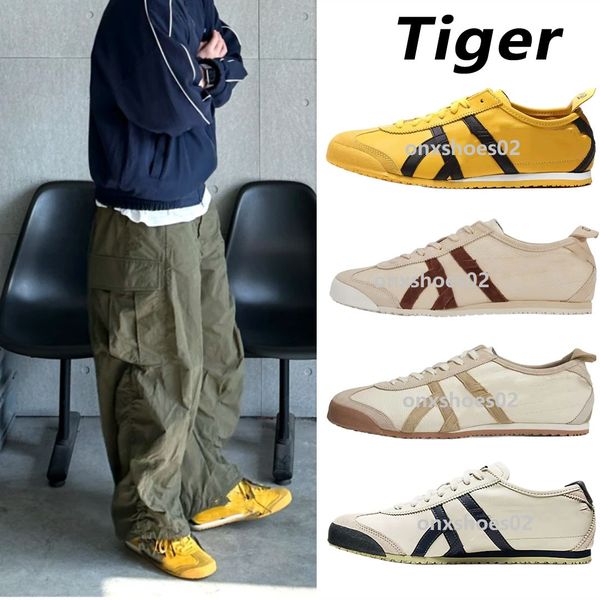 2024 Tiger Mexico 66 Freizeitschuhe Laufschuhe Sommer Cephalic Layer Cortex Series Herren Damen Kombination Einlegesohle Pergament Zwischensohle Freizeit Sneakers Schuhe