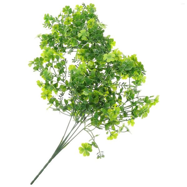 Flores decorativas de parede de quatro folhas, plantas falsas para casa, plantadores artificiais, decoração de vegetação, videiras, decorações falsas, samambaias