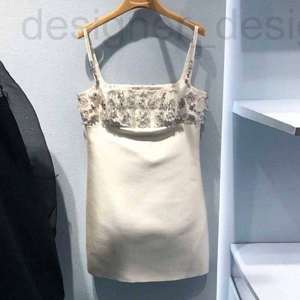 Abiti casual di base firmati Miu Miao Abito con diamanti per l'industria pesante, Gonna con fionda in cristalli di celebrità, Fondo con sensazione di alta qualità Autunno per bambini SZ6W