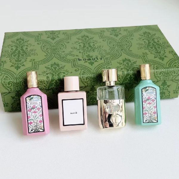 Marka parfüm seti flora 4pcs takım elbise tütsü sprey uzun ömürlü koku büyüleyici lady parfum sprey EDP en yüksek kaliteli koku kolonya hızlı teslimat