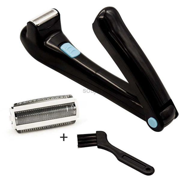 Barbeador elétrico masculino, barbeador elétrico dobrável de 180 graus com bateria manual, cabo longo, remoção de pelos 240322