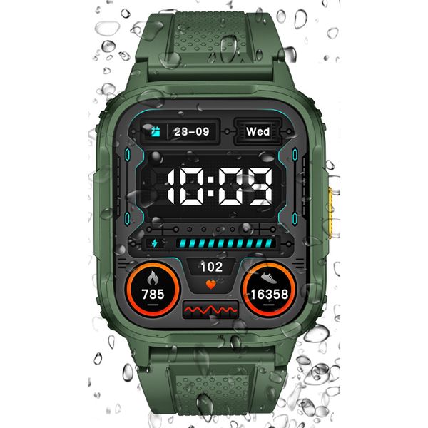 lw9 Outdoor-Smartwatch, IP68, wasserdicht, modische Armbanduhr, Langzeit-Standby, leicht, Ai-Sprachassistent, Blutsauerstoffdruck, Herzfrequenz-Smartwatch