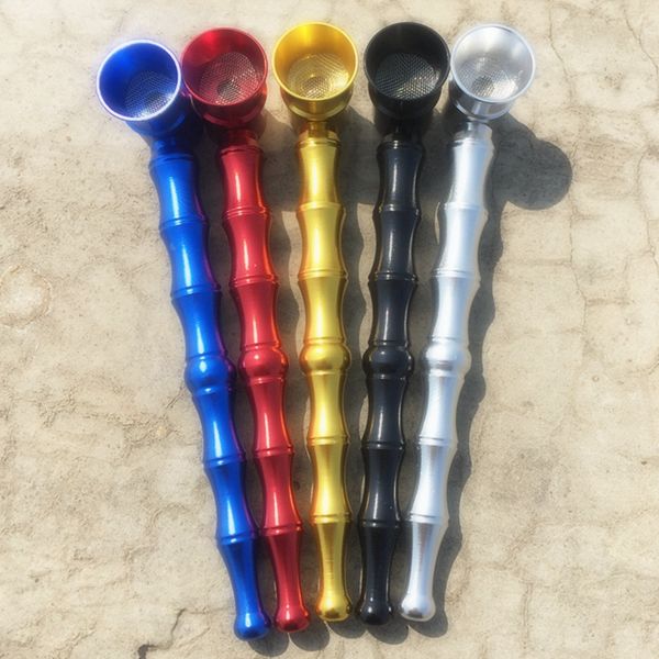 Mini tubos de liga de alumínio coloridos, filtro de erva seca, tabaco, tela prateada, cabo portátil, inovador, porta-cigarro para fumar