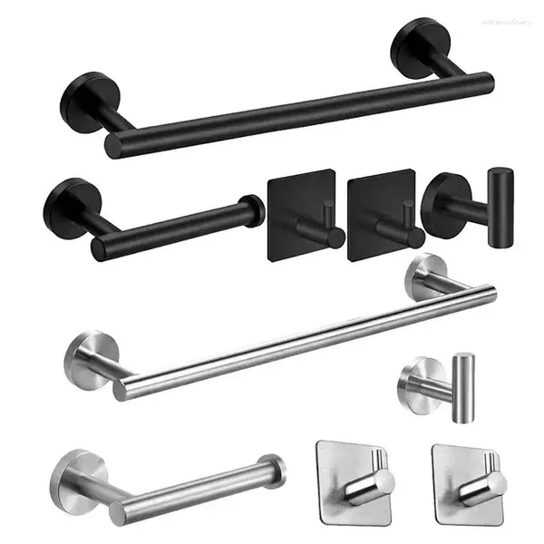 Set di accessori per il bagno Hardware per il bagno Portasciugamani in acciaio inossidabile Porta fazzoletti Mensola Appendiabiti Portarotolo di carta igienica Forniture