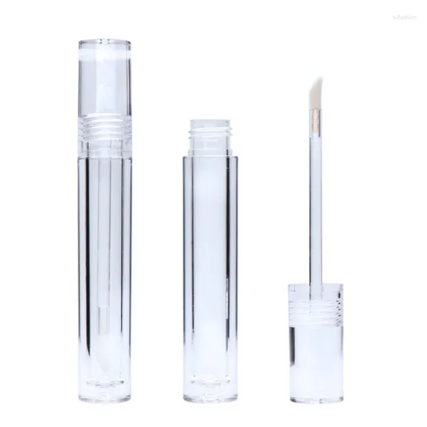 Vorratsflaschen 10 teile/los Leere 7,8 ml Lippenstift Rohre Runde Transparente Kristall Lip Gloss Mit Zauberstab Leere Klar C067