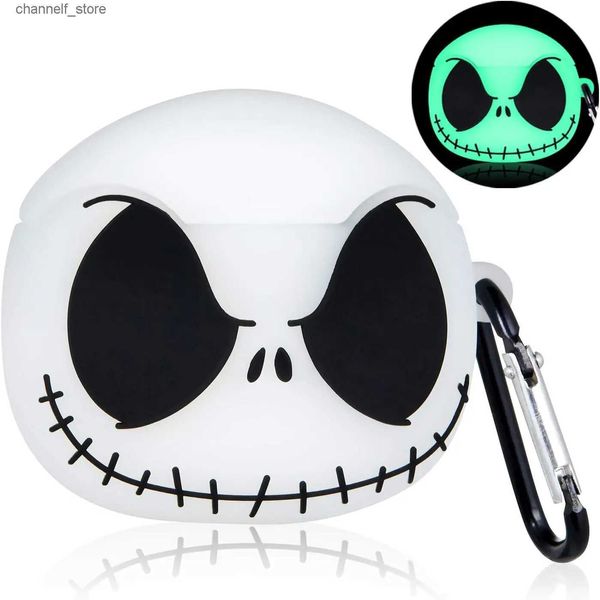 Acessórios para fone de ouvido 3D Night Light Crânio Esqueleto Luminoso para Airpods 1 2 3 Capa Protetora de Fone de Ouvido Caixa de Carregamento para Airpods Pro Capa Y240322