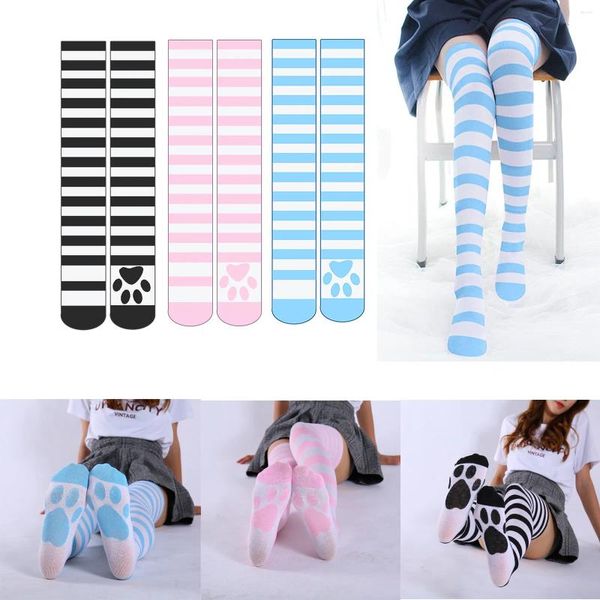 Frauen Socken Tier Fuß Gedruckt Knielangen Strümpfe Cartoon Nette Kitty Mode Über Die Calcetines Mujer