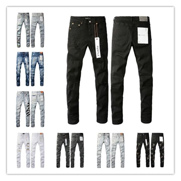 Designer jeans homens roxo jeans calças de moda calças de moda high-end qualidade design reto retro streetwear casual sweatpants corredores calça lavada jeans velhos 82