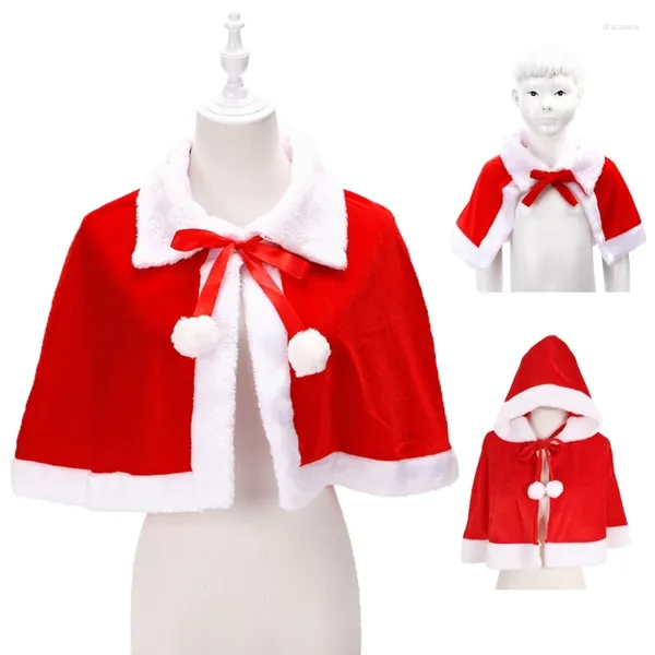 Lenços femininos capa de natal papai noel com capuz xale capa vermelha fantasia vestido gota