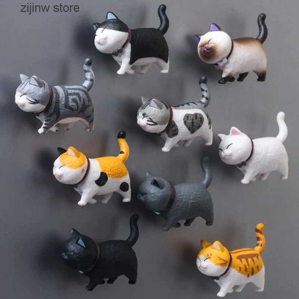 Imãs de geladeira Congelado Ímã Bonito Série de Gato Ímã Refrigerante 3D Gato Ímã Decoração de Casa Presente Criativo Animal Refrigerante Adesivo Y240322