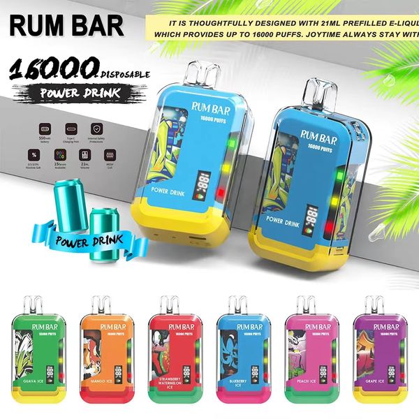 2024 Il più recente QST Rum bar 16000 puff vaporizzatore ricaricabile vape baccelli desechable kit di dispositivi preriempiti vaporizzatore da 21 ml vaper desechable in stock