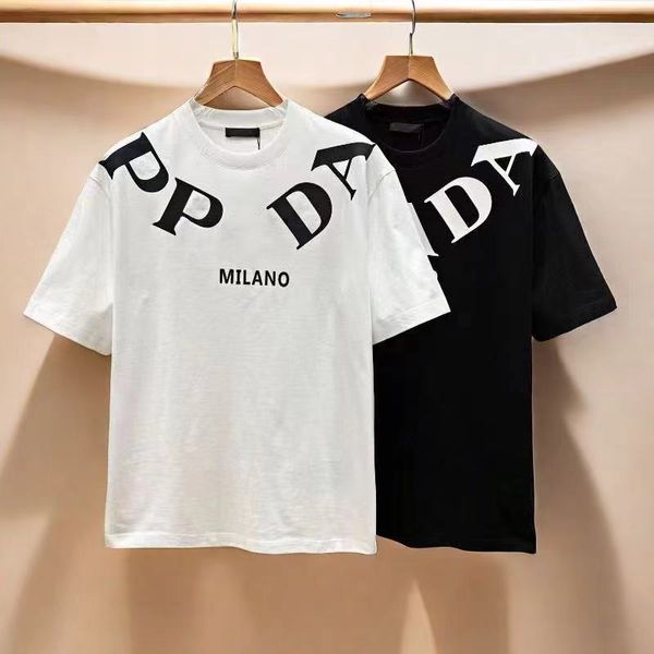 Marca masculina camiseta casual masculina camiseta feminina alfabeto estereoscópico impressão manga curta mais vendido roupas de hip hop masculino de luxo