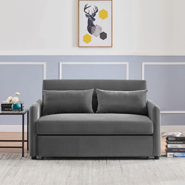 Oturma Odası Mobilya Boş zaman Loveseat Sofa ile 2 Yastık ile Koyu Gri Damla Teslimat Ev Bahçesi Otvfu