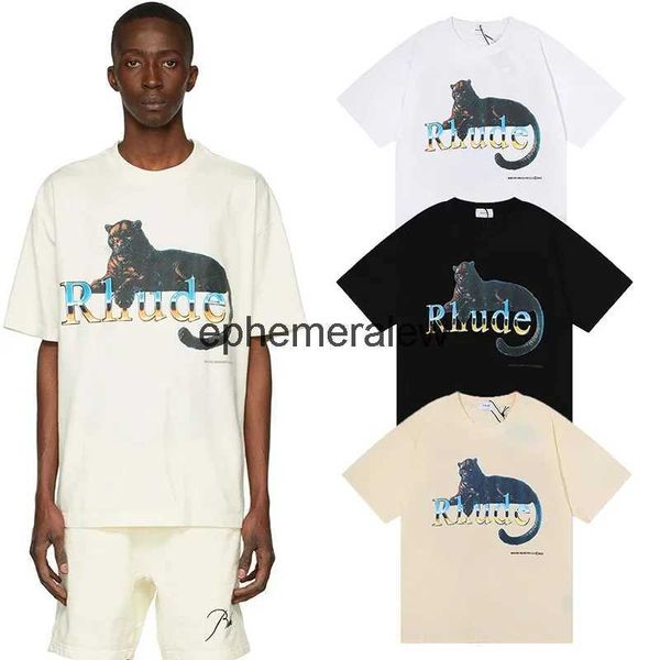 Erkek Tişörtler Leopar Baskı Kadınları T-Shirt Yüksek Kalite 100 Pamuklu Yaz Üst Hızlı Kargo H240401I5UG