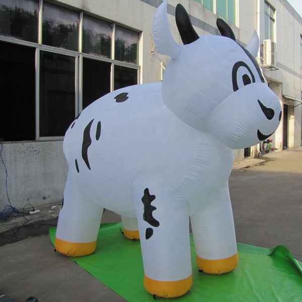 5mh (16,5 pés) com o soprador personalizado oxford gigante inflável de leite réplica de gado de gado de vaca modelo de promoção agrícola publicidade