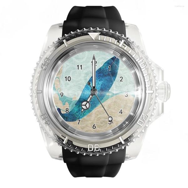 Orologi da polso Orologio in silicone nero trasparente Oceano Granchio Balena Aragosta Polso al quarzo moda uomo e donna