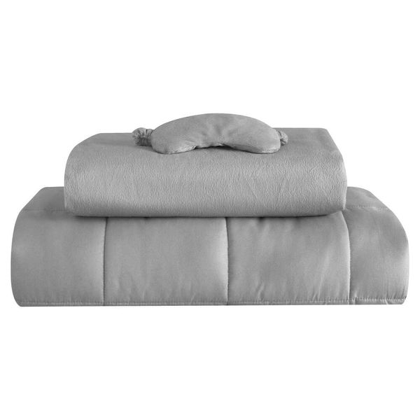 Set di coperte da 3 pezzi per il benessere: include coperta con peso di 20 libbre, copripiumino e maschera per gli occhi